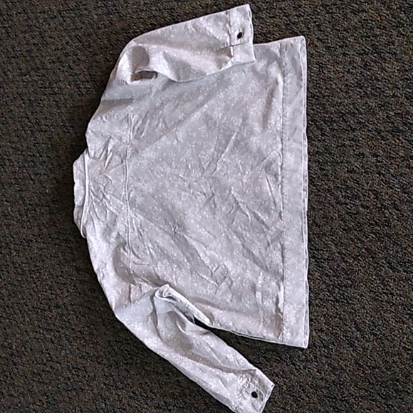 CJ Banks Cream Beige Floral Denim Jacket - Picture 3 of 5